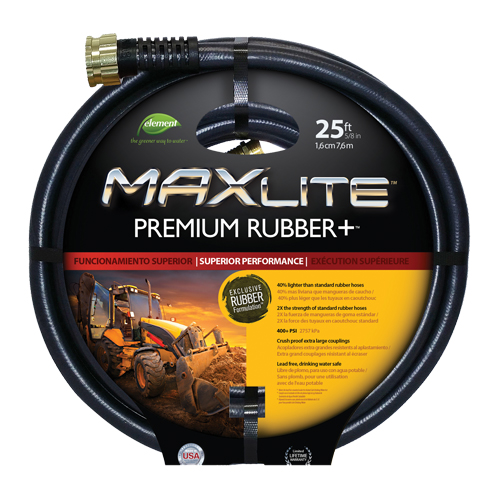 Boyaux pour usage commercial, Caoutchouc, 5/8" dia x 25' Distribution Jean Lapalme