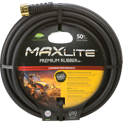 Boyaux pour usage commercial, Caoutchouc, 5/8" dia x 50' Distribution Jean Lapalme