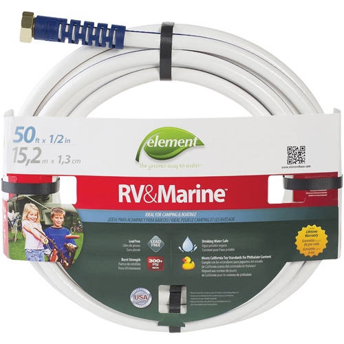Boyaux d'arrosage pour bateaux et VR Element , PVC, 1/2" dia x 50' Distribution Jean Lapalme