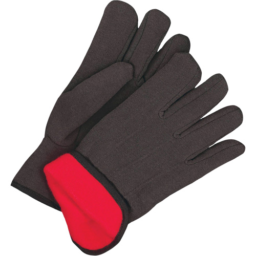 Gants en jersey classiques, Taille unique, Noir, Molleton rouge, &agrave; enfiler Distribution Jean Lapalme