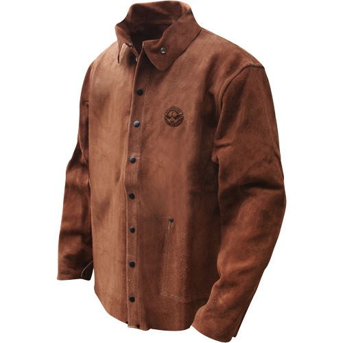 Veste de soudage en cuir fleur de vache refendu Gander Brand, Cuir, Grand, Brun Distribution Jean Lapalme