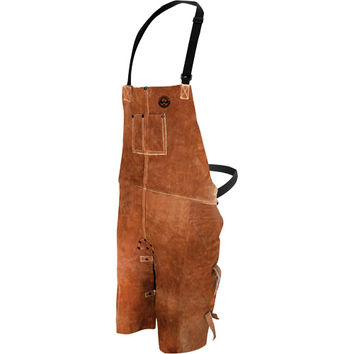 Tablier de soudage en cuir, Salopette &agrave; jambes fendues, 36" lo, Brun Distribution Jean Lapalme