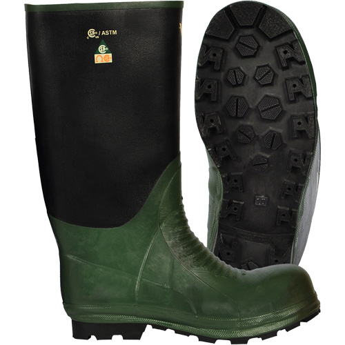 Bottes Journeyman, Caoutchouc, Embout Acier, Pointure 8, Semelle R&eacute;sistant aux perforations Distribution Jean Lapalme