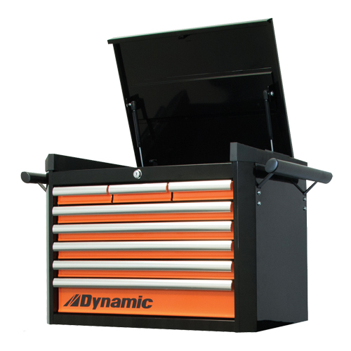 Coffre &agrave; outils sup&eacute;rieur, 28" la, 8 tiroirs, Noir/Orange Distribution Jean Lapalme