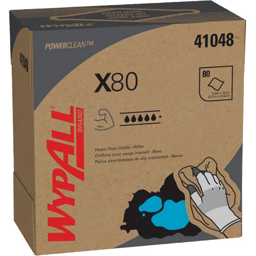 WypAll&reg; X80 Extended Use Cloths, Heavy-Duty, 16-4/5" L x 9" W Distribution Jean Lapalme