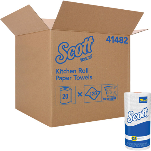 Rouleau de chiffons de cuisine Scott, 1 Pli, 128 Feuilles/rouleau, 11" la, 8,78" lo Distribution Jean Lapalme