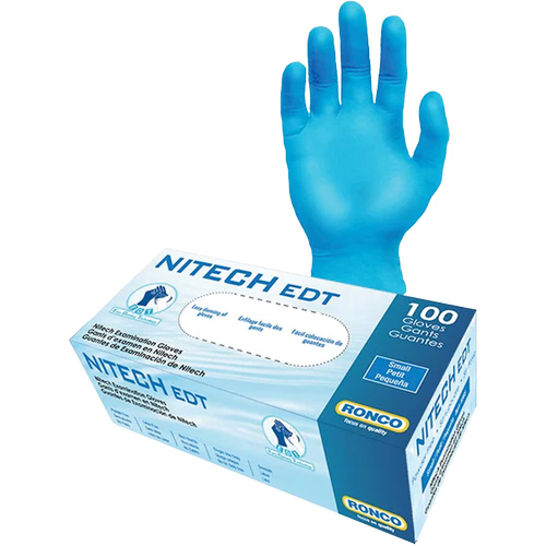 EDT&reg; Examination Gloves, Small, Nitech&reg;, 5-mil, Powder-Free, Blue, Class 2 Distribution Jean Lapalme