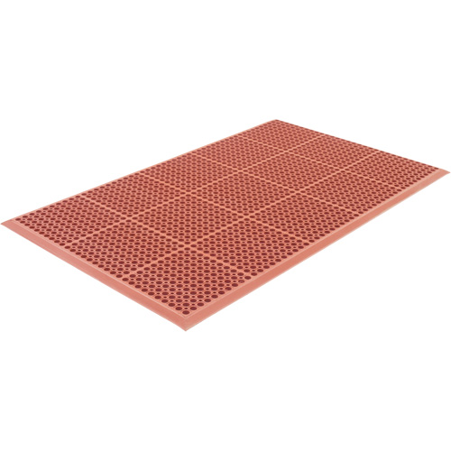 Competitor Series Mats, Slotted, 3' x 5' x 7/8", Orange, Natural Rubber Distribution Jean Lapalme