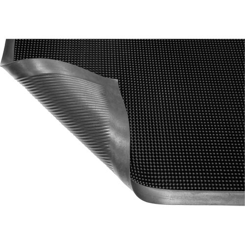 Gritstop Fingermat Matting, Rubber, Scraper Type, Textured Pattern, 2' x 2-2/3', Black Distribution Jean Lapalme