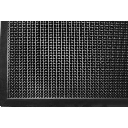 Gritstop Fingermat Matting, Rubber, Scraper Type, Textured Pattern, 2' x 2-2/3', Black Distribution Jean Lapalme