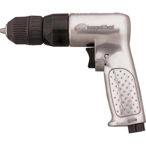 Perceuse pneumatique r&eacute;versible, 4 pi³/min, 1/4" NPTF, 93 dBA, 3/8" mandrin, Sans cl&eacute; Distribution Jean Lapalme