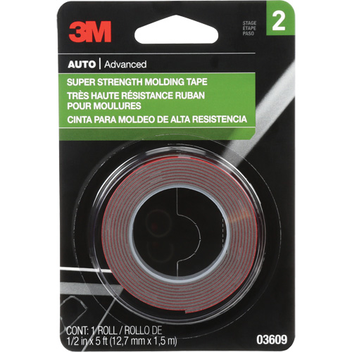 Super Strength Molding Tape, 1.52 m (5') L x 12.7 mm (1/2") W, 46 mils, Acrylic Distribution Jean Lapalme