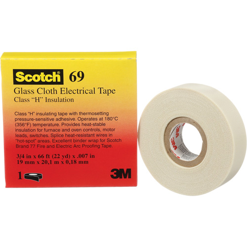 Scotch&reg; Glass Cloth Tape, 19 mm (3/4") W x 20 m (66') L, 7 mils, White Distribution Jean Lapalme