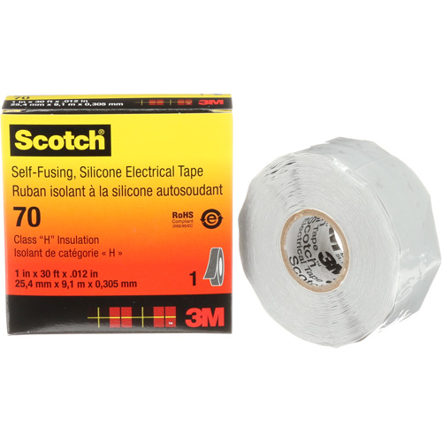 Scotch&reg; Self-Fusing Silicone Rubber Electrical Tape, 25.4 mm (1") x 9 m (30'), Grey, 12 mils Distribution Jean Lapalme