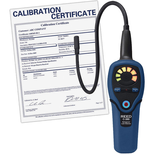 Refrigerant Leak Detector with Calibration Certificate Distribution Jean Lapalme