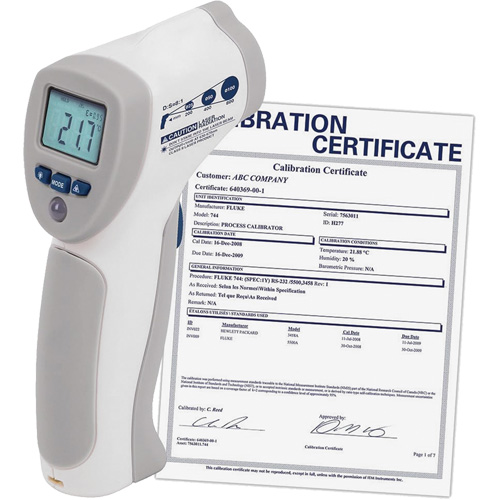 Thermom&egrave;tre &agrave; infrarouge alimentaire avec certificat de calibration, -4°- 392° F ( -20° - 200° C )/-58°- 4° F ( -50° - -20° C ), 8:1, &eacute;missivit&eacute; Fixe Distribution Jean Lapalme