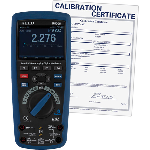 True RMS Industrial Multimeter with Calibration Certificate, AC/DC Voltage, AC/DC Current Distribution Jean Lapalme