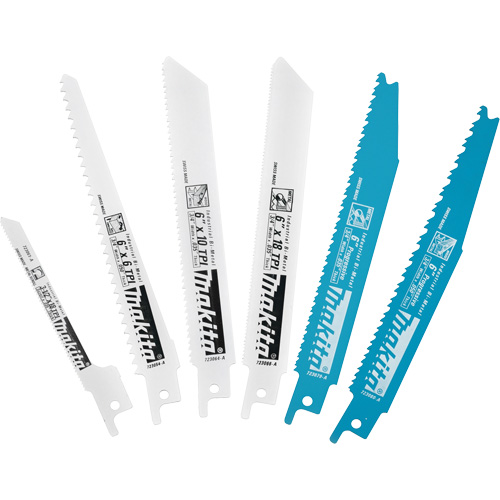 Ensemble de 6 lames pour scie alternative, Bim&eacute;tal, 6-18 Dents par pouce, 6"/3-1/2" lo x 3/4" la Distribution Jean Lapalme