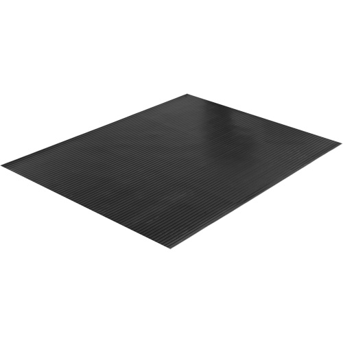 Tapis &agrave; nervures larges, Couloir, 4' x 75' x 1/8", Noir Distribution Jean Lapalme