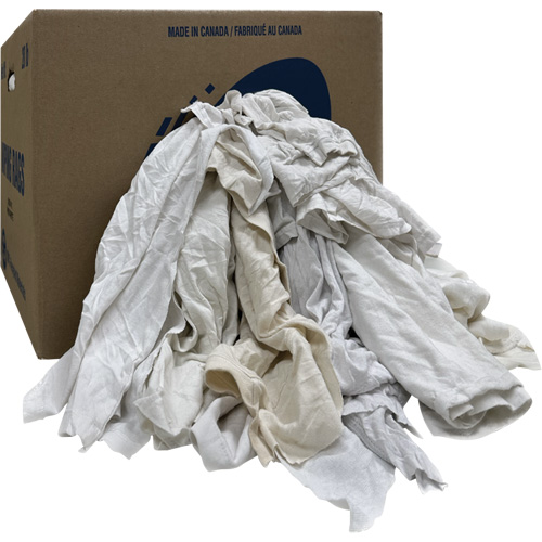 Wiper Rags Box, Ganzie, White, 20 lbs. Distribution Jean Lapalme