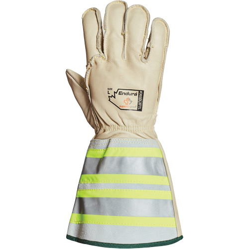 Endura&reg; Deluxe Winter Lineman Gloves with 6" Reflective Cuff, Large, Horsehide Palm, Fleece Inner Lining Distribution Jean Lapalme