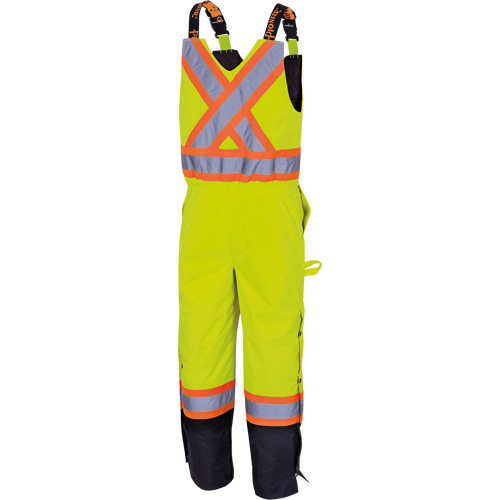5041BB Waterproof Quilted Bib Pants, Polyester, Large, High Visibility Lime-Yellow Distribution Jean Lapalme