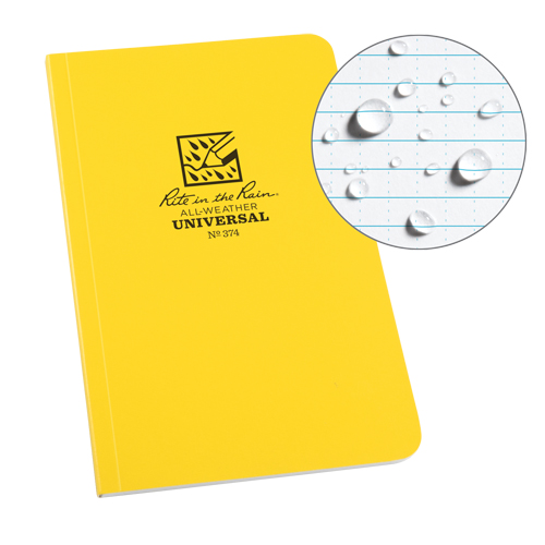 Field-Flex Bound Book, Soft Cover, Yellow, 128 Pages, 4-5/8" W x 7-1/4" L Distribution Jean Lapalme