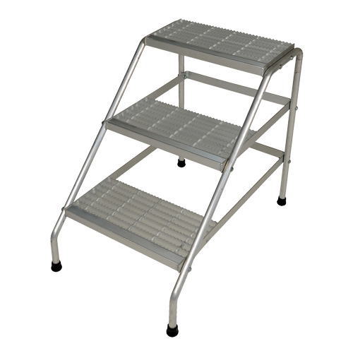 Escabeau en aluminium, 3 marches, 34-9/16" x 22-13/16" x Hauteur 30" Distribution Jean Lapalme