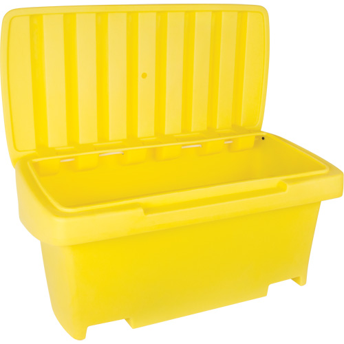 Contenant de rangement robuste pour l'ext&eacute;rieure pour sel et sable, 24" x 48" x 24", 10 pi³, Jaune Distribution Jean Lapalme