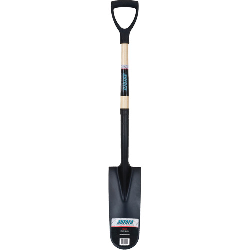Pelle &agrave; drain robuste, Acier au carbone, Lame 16" x 6", 29" lo, Manche Prise en D Distribution Jean Lapalme