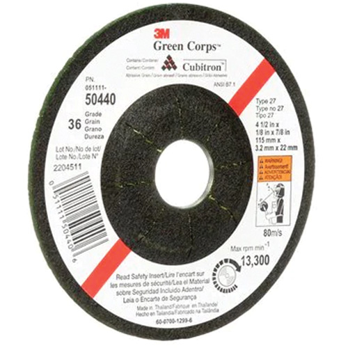 Meule flexible Green Corps, 4-1/2" x 1/8", Arbre 7/8", C&eacute;ramique, Type 27 Distribution Jean Lapalme