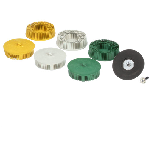 Ensemble de disques en soie Roloc, Oxyde d'aluminium, Grain Plusieurs, 3" dia. Distribution Jean Lapalme
