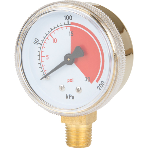 Manom&egrave;tres en laiton,  2-1/2", 30 psi, Fixation inf&eacute;rieure, Analogique Distribution Jean Lapalme