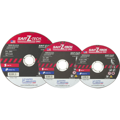 Disque de coupe Ztech, 7" x 0,045", Arbre de 5/8", Type 1, Zirconium, 8500 Tr/min Distribution Jean Lapalme