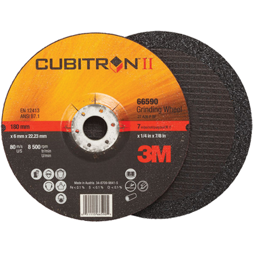 Cubitron II Depressed Centre Grinding Wheels, 4" x 1/4", 3/8" Arbor, Type 27 Distribution Jean Lapalme