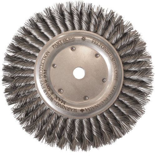 Brosses m&eacute;talliques &agrave; touret, Dia. 8", Fils 0,014", Arbre 5/8"-11, Acier Distribution Jean Lapalme