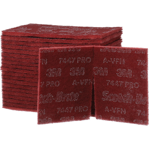 Tampons manuels Scotch-Brite 7447, Oxyde d'aluminium, 9" x 6", Grain Tr&egrave;s fin Distribution Jean Lapalme
