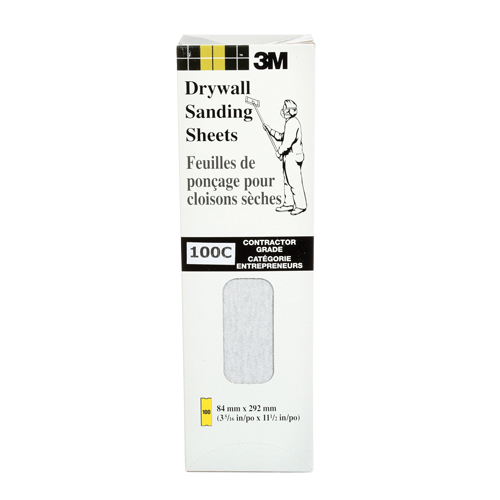 Feuille de placopl&acirc;tre frais&eacute;e Tri-M-Rite Fre-Cut, 11-1/4" x 3-5/16", Grain 100, Carbure de silicium Distribution Jean Lapalme