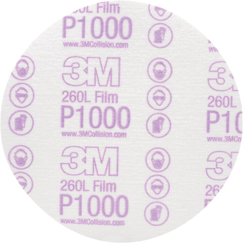 Hookit Finishing Film Disc, 6" Dia., P1000 Grit, Aluminum Oxide, Film Distribution Jean Lapalme