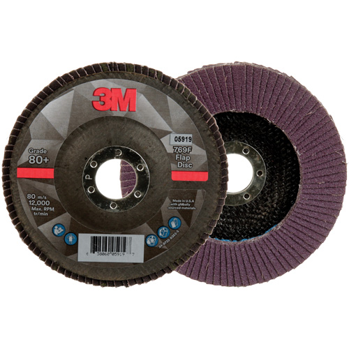 769F Quick Change Flap Disc, 5" x 7/8", Type 27, 80+ Grit, Ceramic Distribution Jean Lapalme