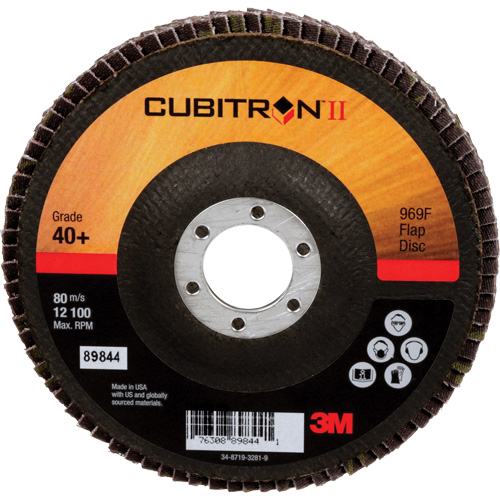 Cubitron II 969F Flap Disc, 5" x 7/8", Type 27, 40+ Grit, Ceramic Distribution Jean Lapalme