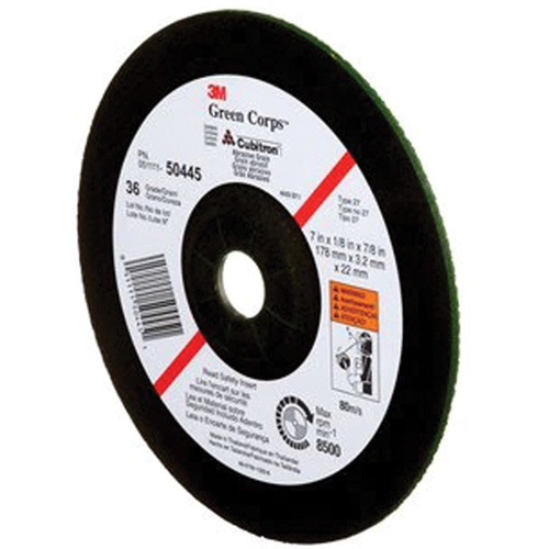 Meule &agrave; moyeu d&eacute;port&eacute; Green Corps, 7" x 1/8", Arbre 7/8", C&eacute;ramique, Type 27 Distribution Jean Lapalme