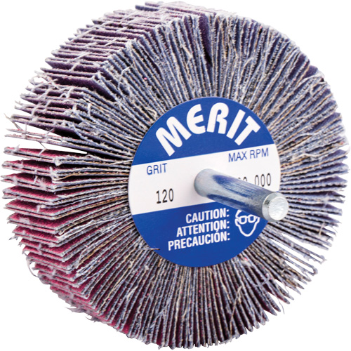 Shank Mounted Mini Flap Wheel, Ceramic Alumina, 120 Grit, 3" x 1" x 1/4" Distribution Jean Lapalme
