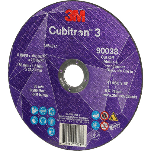 Cubitron 3 Cut-Off Wheel, 6" x 0.045", Type T27, Ceramic, 10200 RPM Distribution Jean Lapalme