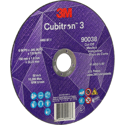Cubitron 3 Cut-Off Wheel, 6" x 0.045", Type T27, Ceramic, 10200 RPM Distribution Jean Lapalme