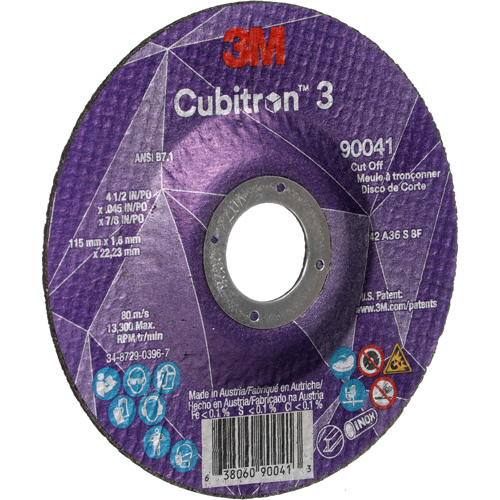Meule &agrave; tronçonner Cubitron 3, 4-1/2" x 0,045", Arbre de 7/8", Type T27, C&eacute;ramique, 13 300 Tr/min Distribution Jean Lapalme