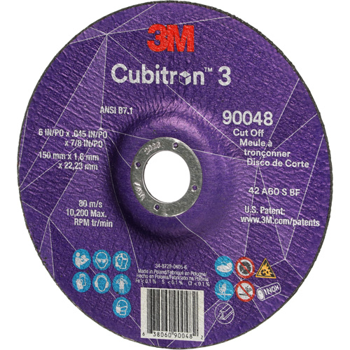Meule &agrave; tronçonner Cubitron 3, 6" x 0,045", Arbre de 7/8", Type T27, C&eacute;ramique, 10 200 Tr/min Distribution Jean Lapalme