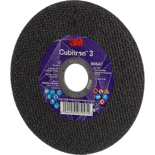 Disque de coupe Cubitron 3, 5" x 9/32", Arbre de 3/8", Type 41 Distribution Jean Lapalme