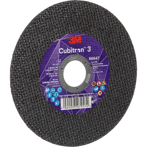 Disque de coupe Cubitron 3, 5" x 9/32", Arbre de 3/8", Type 41 Distribution Jean Lapalme