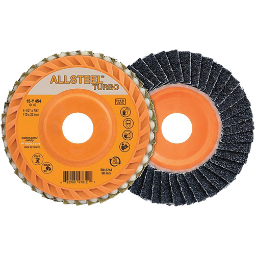 ALLSTEEL Turbo Flap Disc, 4-1/2" x 7/8", 40 Grit, Zirconia Alumina Distribution Jean Lapalme